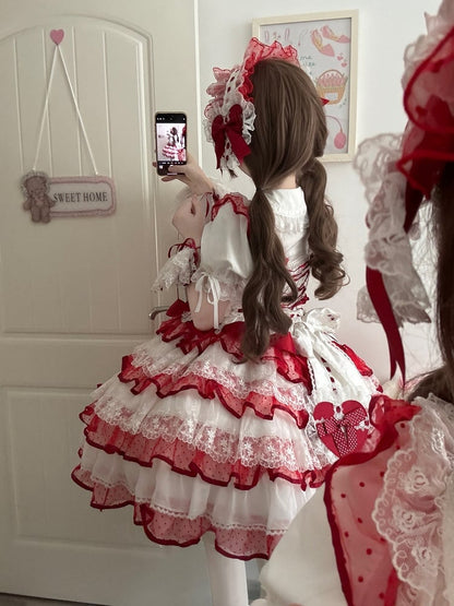 / Hairband Red Pink and White