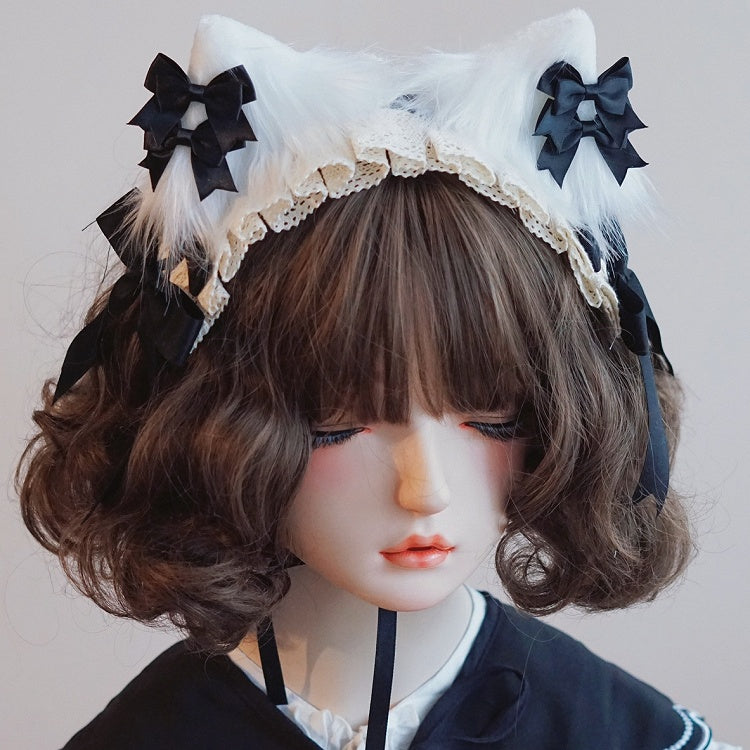 Cat Color Details Hairband Decorated 3 Bowknot Ear Options