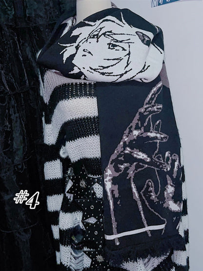 10 Options Punk Anime Print Scarf
