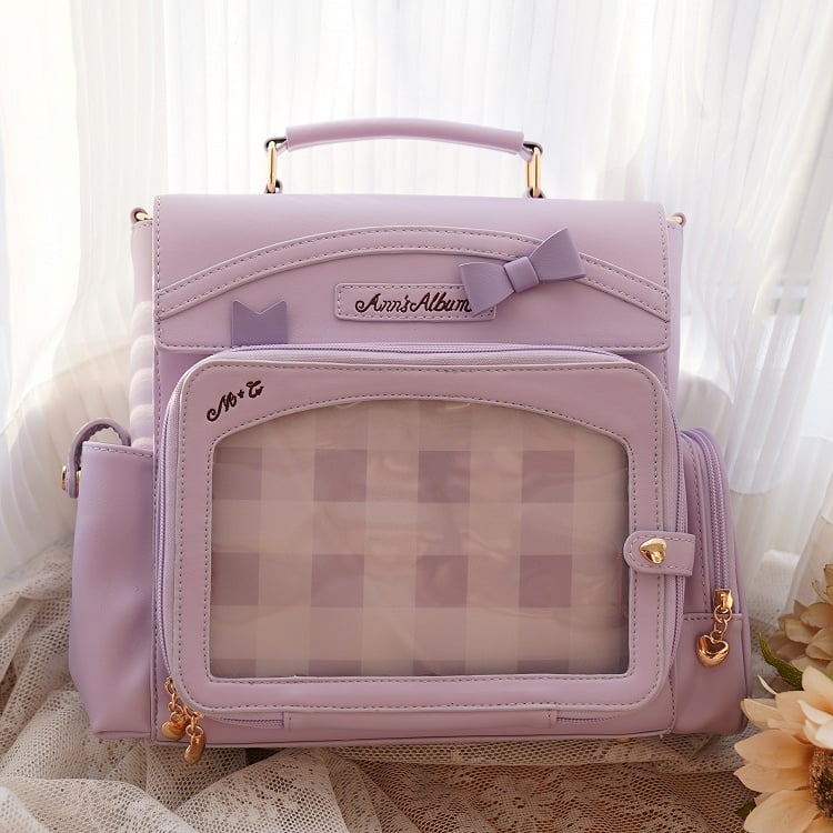 Bag And Decoration Purple Bow Ita Transparent Window 2-Way With
