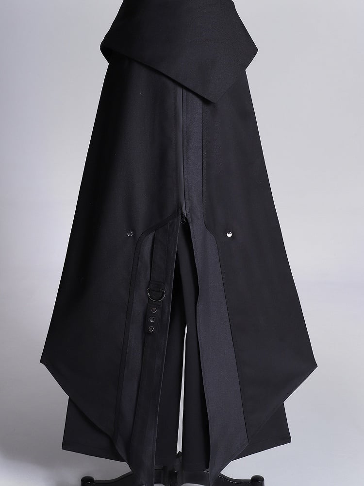 Foldover Apron Belt Buckle + Straps Black Waist Techwear