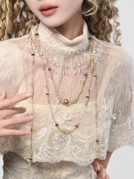 Layered Necklace Romantic Goth Beaded