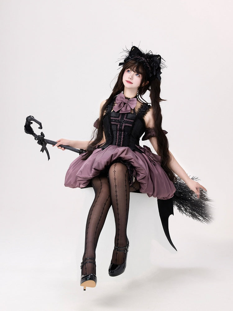 Black Ears Kitty and Hairband Purple