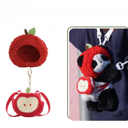 Cute Backpack Bag Keychain Backpack/Crossbody Apple Plush + Hat Panda