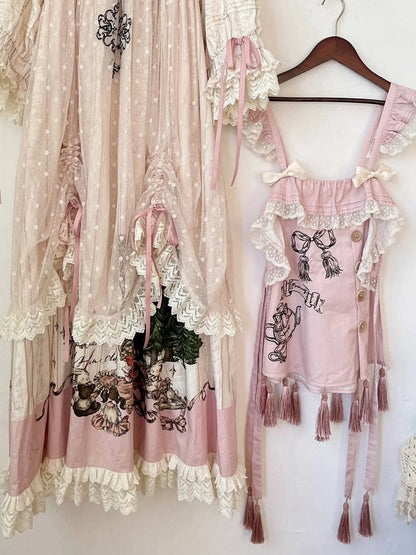 Tassels Lolita Pink Hemline Sweet Apron