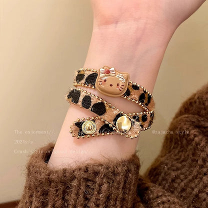 Collier/bague/bracelet/ras-du-cou motif léopard marron