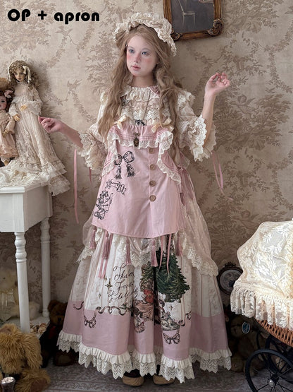 Available Cotton Ruffle Drawstring Dress Neck Plus Round Sizes Overlay Lolita Sweet