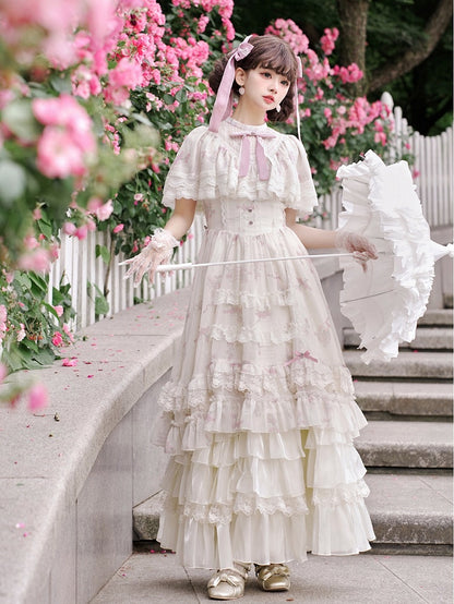 Underskirt Hem Drawstring Beige Flounce Layered