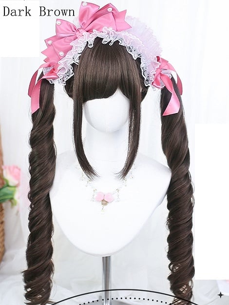 Wavy Pink/Black/Dark With Wigs Brown/Light Brown/Grey/Blonde Long