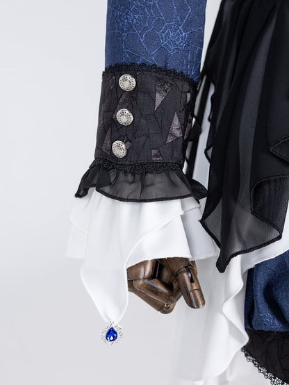 Coat Dark Gothic Pieces Ouji Set Prince Three Lolita Blue White +