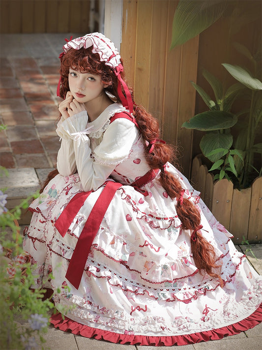Bandeau Lolita Imprimé Fraise Rouge
