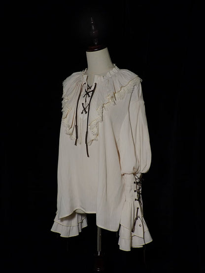 Lolita Longshirt Ouji Cremeweiß Piratenärmel Vibes