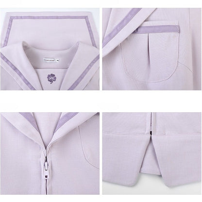 Preppy Style Uniform Purple Version JK Top Sleeves Collar Sailor Long
