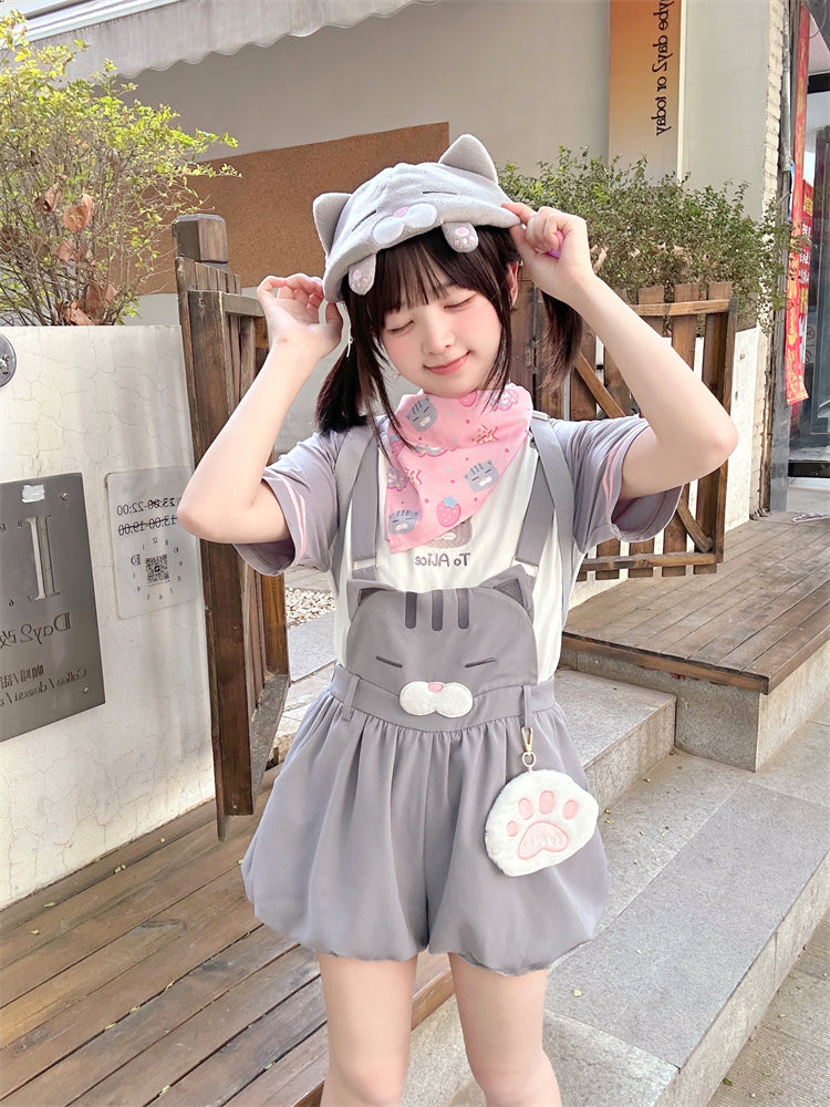 Gray and White Colorblock Design Round Neck T-Shirt