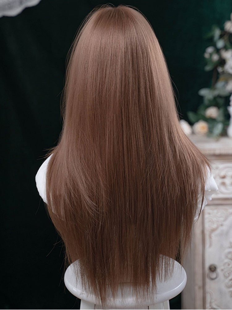 Straight Bangs With Wig Length Air Brown 73CM