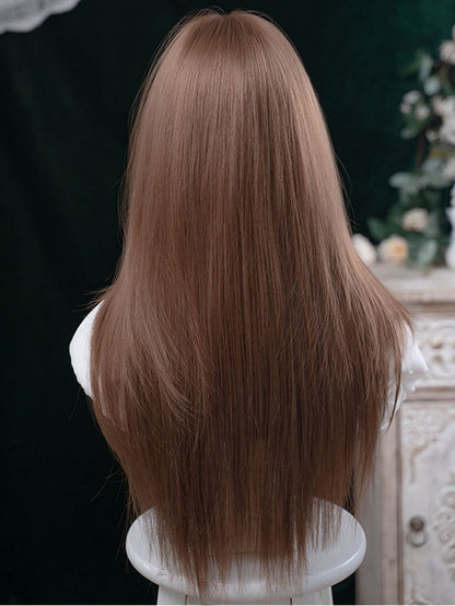 Straight Bangs With Wig Length Air Brown 73CM