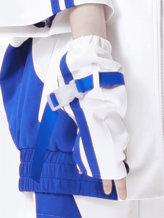 White Blue Design and Sleeves Strap