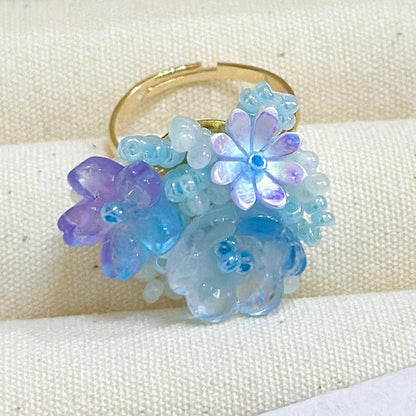 4 Adjustable Beaded Ring Options Color Y2K Floral