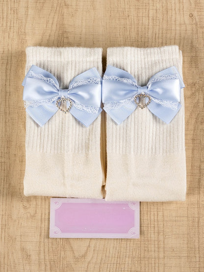 Jirai Kei Bowknot Details Overknee Stockings