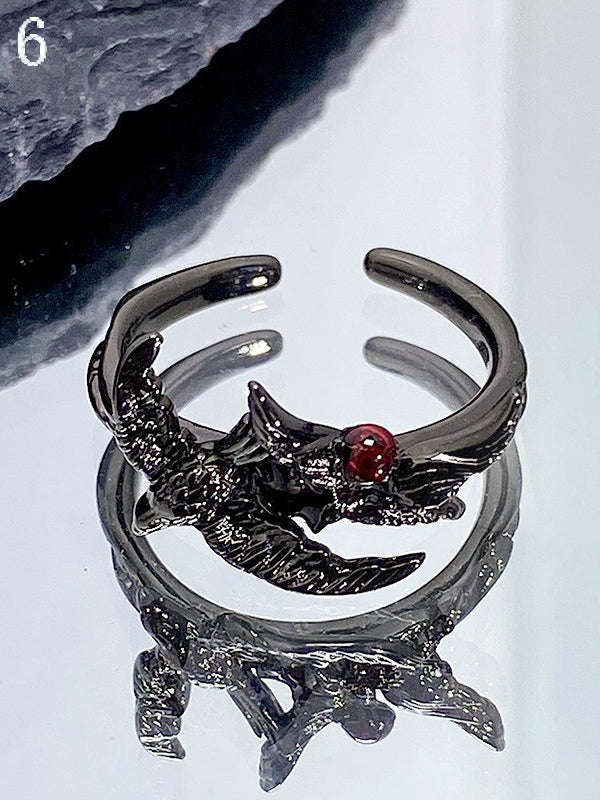 7 Raven Options Ring Gothic Design