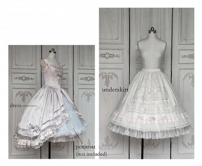 Rosette Light Pink Elegant Wedding Hanayome Lolita Jumper Skirt + Underskirt