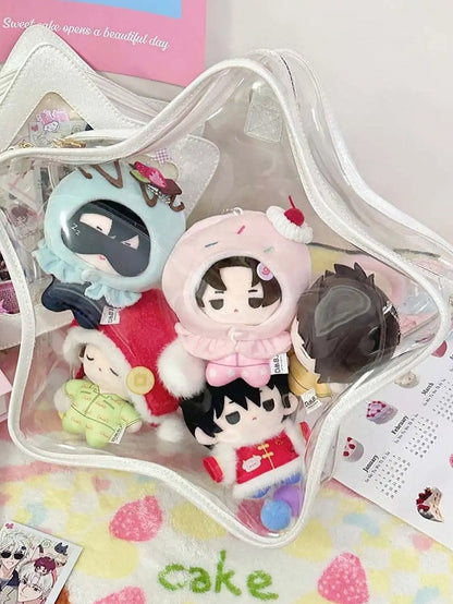 Badge Charm with Star-shaped Ita Bag White Set PU Detachable