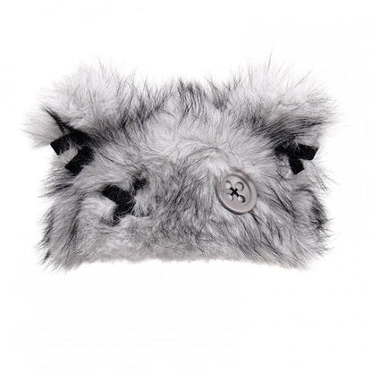 Gray/Brown Button Teddy Bear Ears Plush Hat