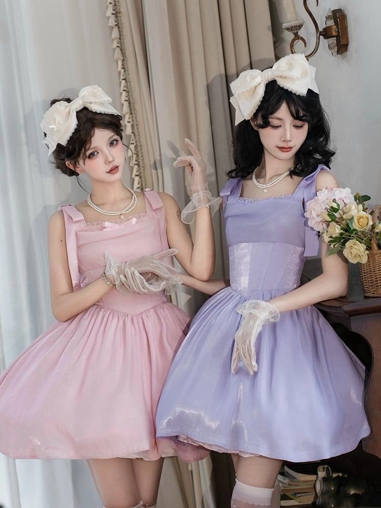 Necklace Pink Beaded Rhinestone Purple /