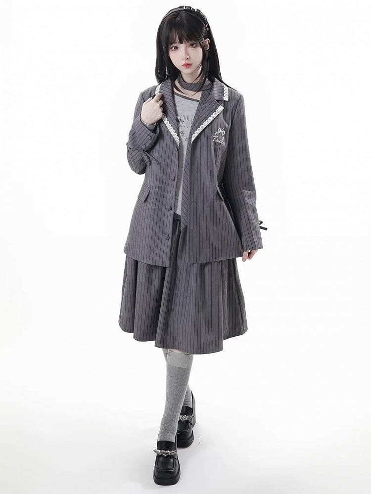 Gray Asymmetrical Neckline and Hem Long Sleeve Top