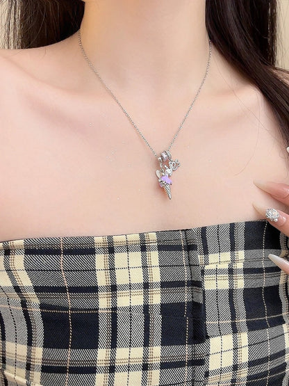 3 Ice Pendant Options Cream Necklace