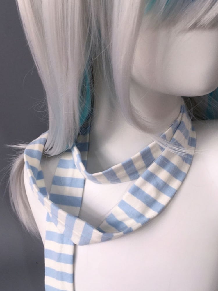 Y2K Stripe Pattern Scarf