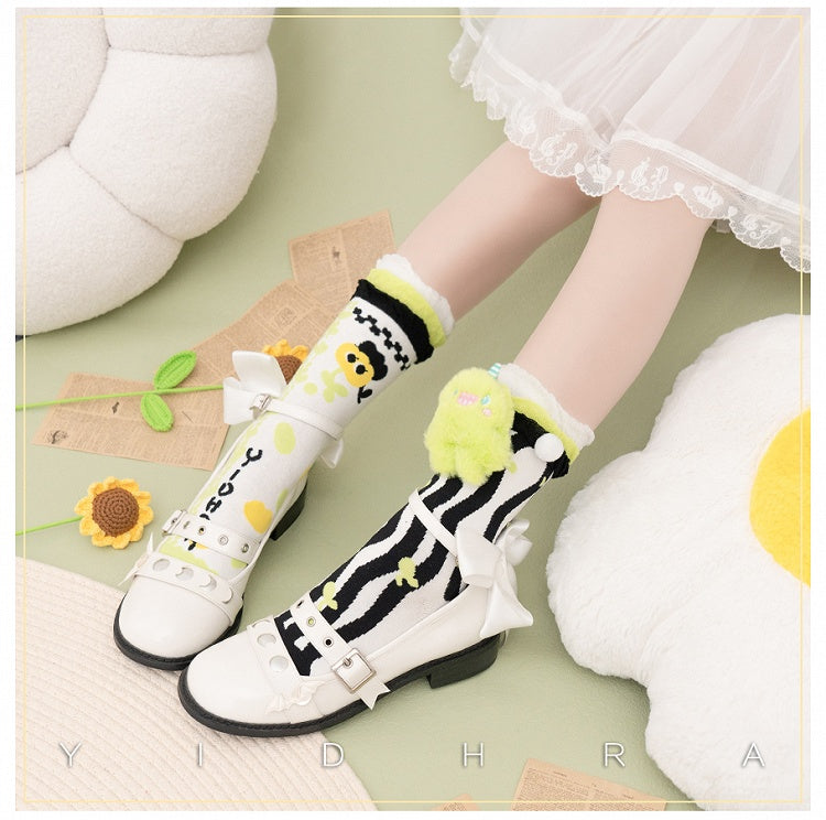 Sweet Lolita Socks with Cute Plushie Decorated