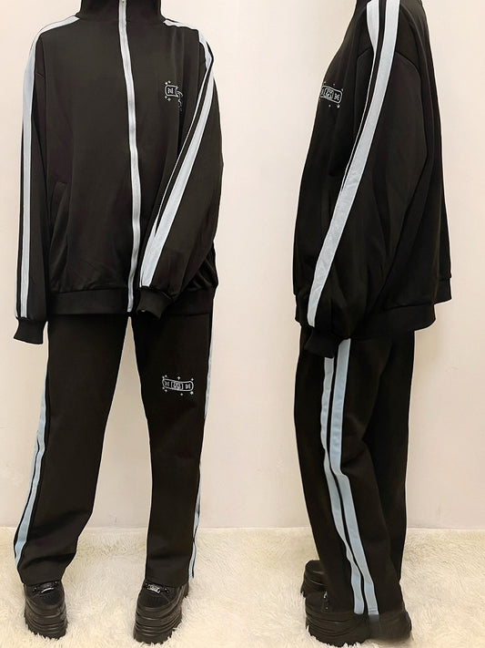 Gerade geschnittene Hose Kaiwai Bunny BlackBlue Cut Stickerei Star Tenshi und