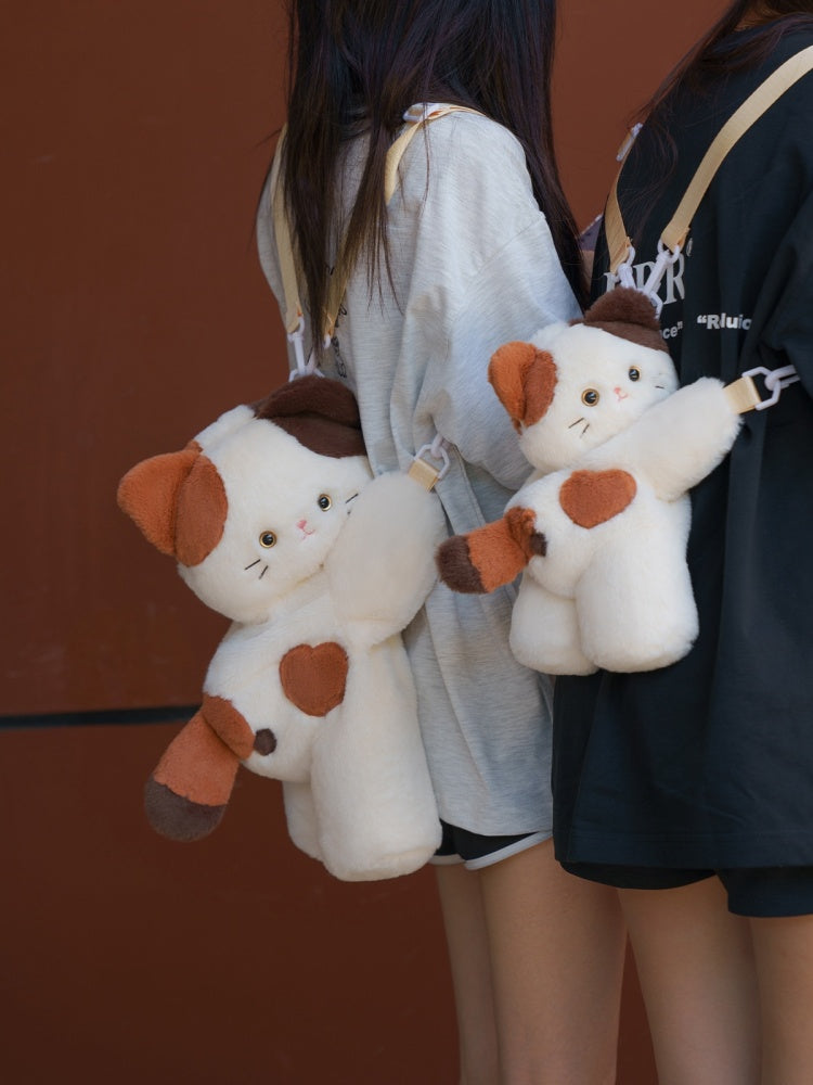Cute Kitty White Plush Backpack/Crossbody