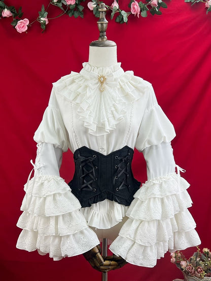 Jacquard Corset Belt Black Lolita Gothic