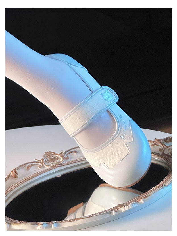 Toe Mary Süße Flats Runde Ohren Katze – Blue Jane