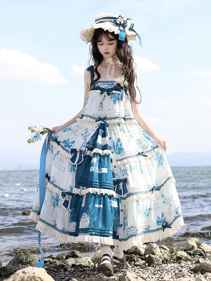 Skirt Summer Cami + Top Print Available Plus Lolita Set Blue Sizes Mulberry