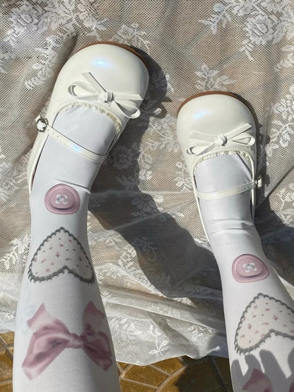 Flache weiße Schuhe Mary in Round Jane Sweet - Lolita