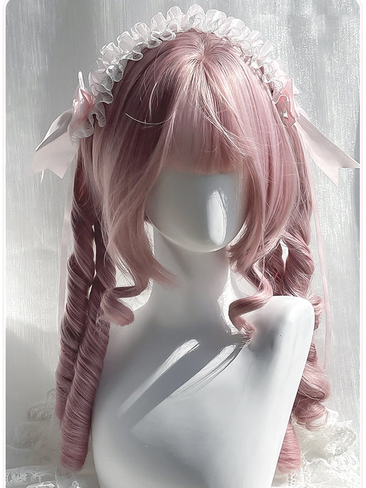 28CM + Lockig Mit Rosa Pony Clips Perücke Kurz Römischen Pferdeschwanz 32CM Doppel Länge Klaue Luft
