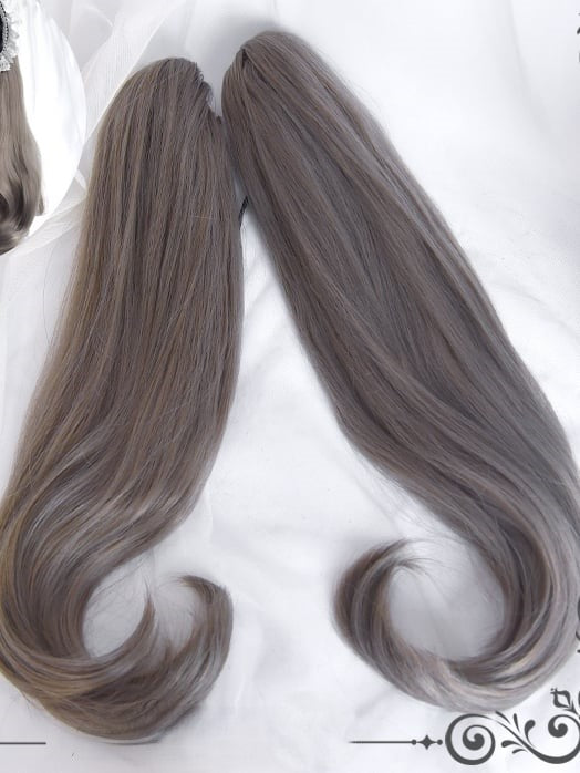 45 cm große Pferdeschwänze mit zwei Krallen und grauen Clips