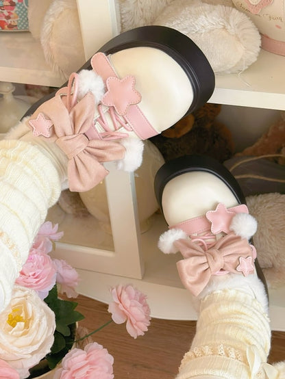 Accents Winter Star Fleece-Lined Sweet Beige Pink - Platforms