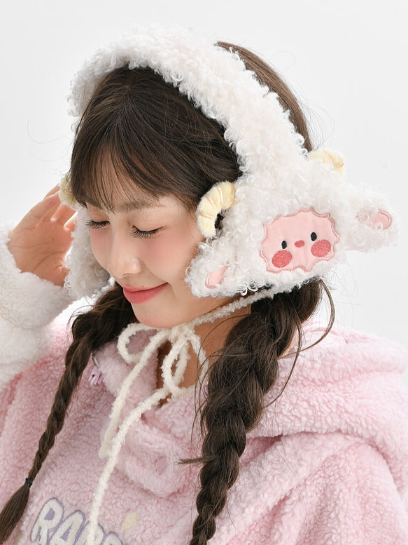 White Cute Lamb Fleece Earmuffs