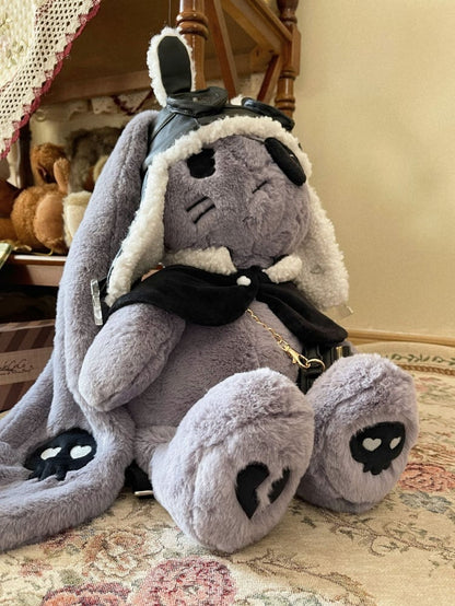 Steampunk Pirate Roger Gray Plush Bunny