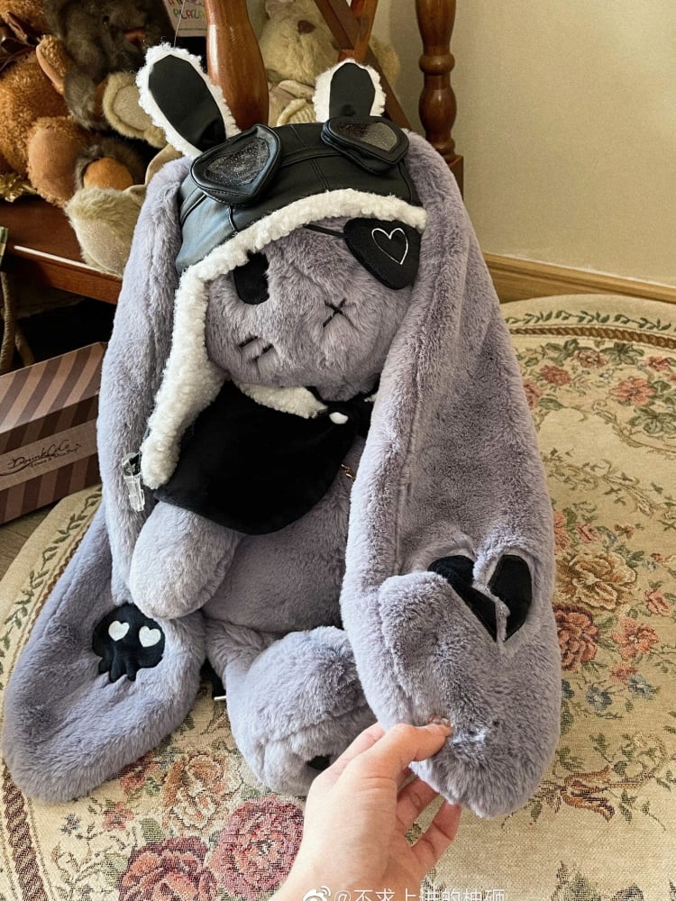 Steampunk Pirate Roger Gray Plush Bunny