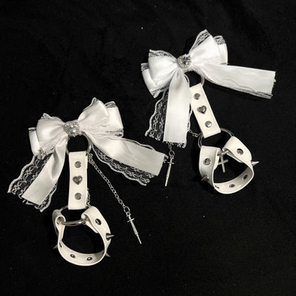 Stud Jirai Kei Bowknot Punk Hairclips