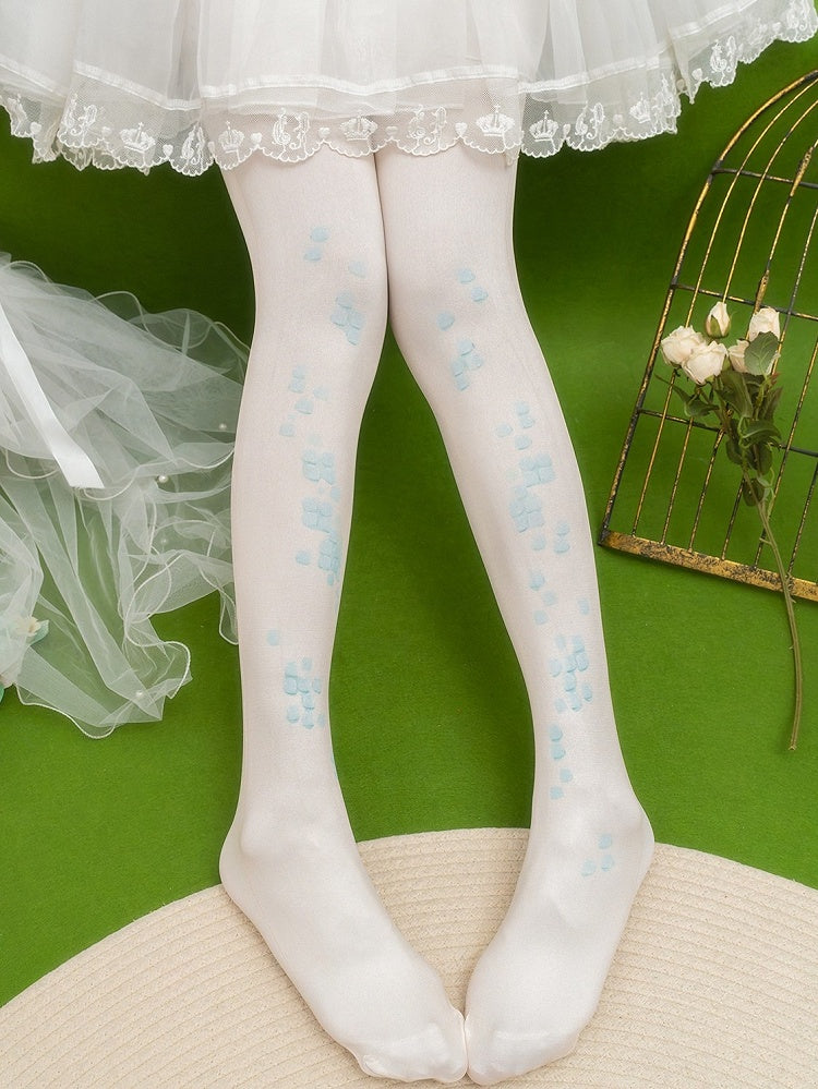 Tights Scale Print Blue/Green/Gray/Purple Design