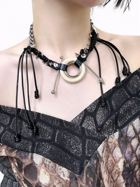 Wasteland Punk Black Tassel Choker