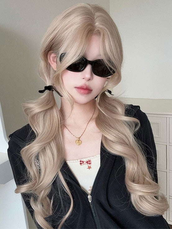 Bangs With Wavy Wig Curtain Blonde 75CM Length