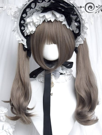 Two Clips Ponytails Wavy Grey Short Claw With Wigs