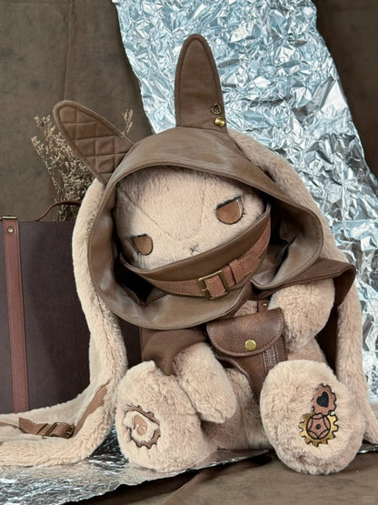 Wasteland Punk Bounty Hunter Bunny Brown Plush Bunny Bag / Plushie